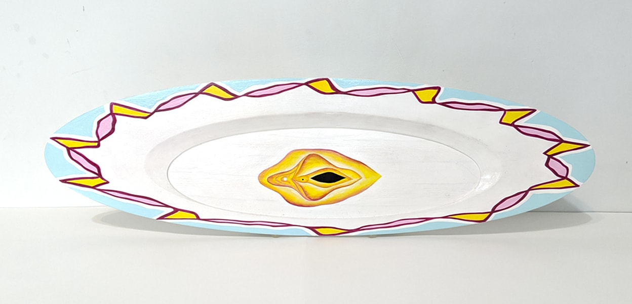 ”Dish of the day” plates 4.  15x50 sm. wood, acrylic. 2020