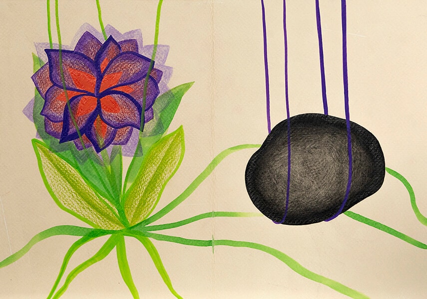 “My Endless Book”. Fragment. Paper, pencil, markers. 15х10.5х4 sm. 2024-2026