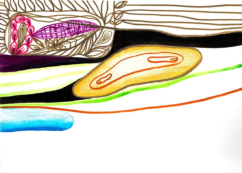 “My Endless Book”. Fragment. Paper, pencil, markers. 15х10.5х4 sm. 2024-2026