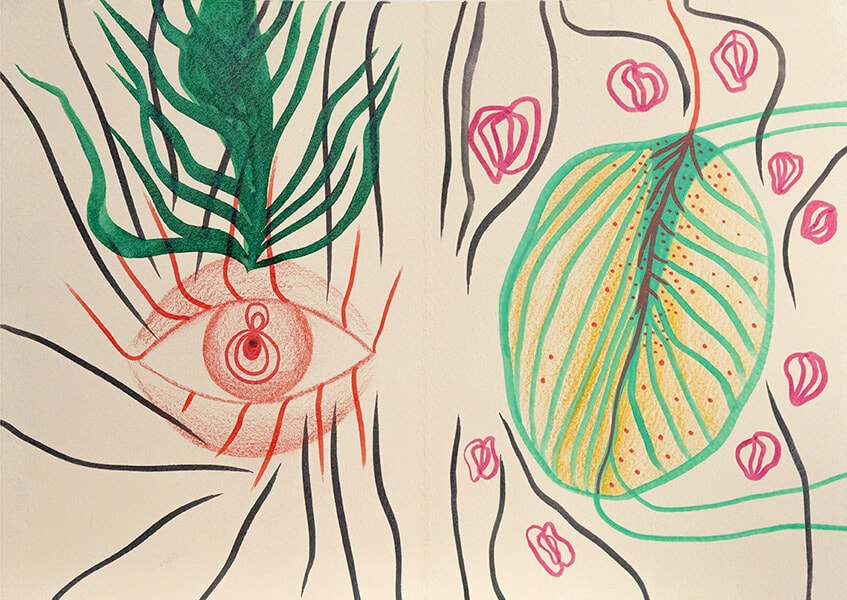 “My Endless Book”. Fragment. Paper, pencil, markers. 15х10.5х4 sm. 2024-2026